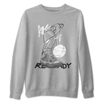 4s Wet Cement shirts to match jordans Are You Ready sneaker match tees Air Jordan 4 SE Wet Cement SNRT Sneaker Release Tees unisex cotton Heather Grey 2 crew neck shirts