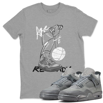 4s Wet Cement shirts to match jordans Are You Ready sneaker match tees Air Jordan 4 SE Wet Cement SNRT Sneaker Release Tees unisex cotton Heather Grey 1 crew neck shirts