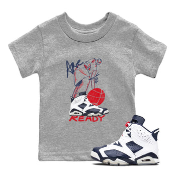 6s Olympic shirts to match jordans Are You Ready sneaker match tees Air Jordan 6 Olympic SNRT Sneaker Tees streetwear brand Baby and Youth Heather Grey 1 cotton tee