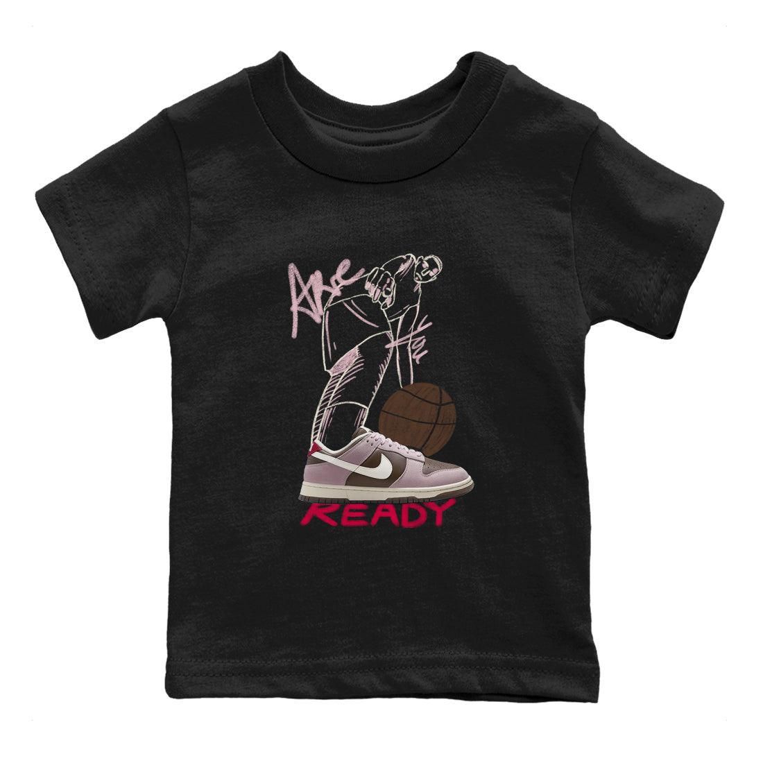 Dunk Cacao Wow And Pink Foam shirts to match jordans Are You Ready sneaker match tees Dunk Cacao Wow And Pink Foam SNRT Sneaker Tees streetwear brand Baby and Youth Black 2 cotton tee