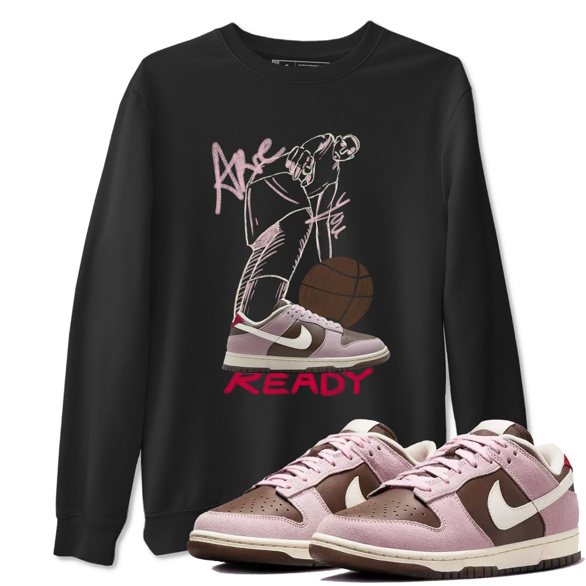 Dunk Cacao Wow And Pink Foam shirts to match jordans Are You Ready sneaker match tees Dunk Cacao Wow And Pink Foam SNRT Sneaker Tees streetwear brand Black 1 unisex cotton tee