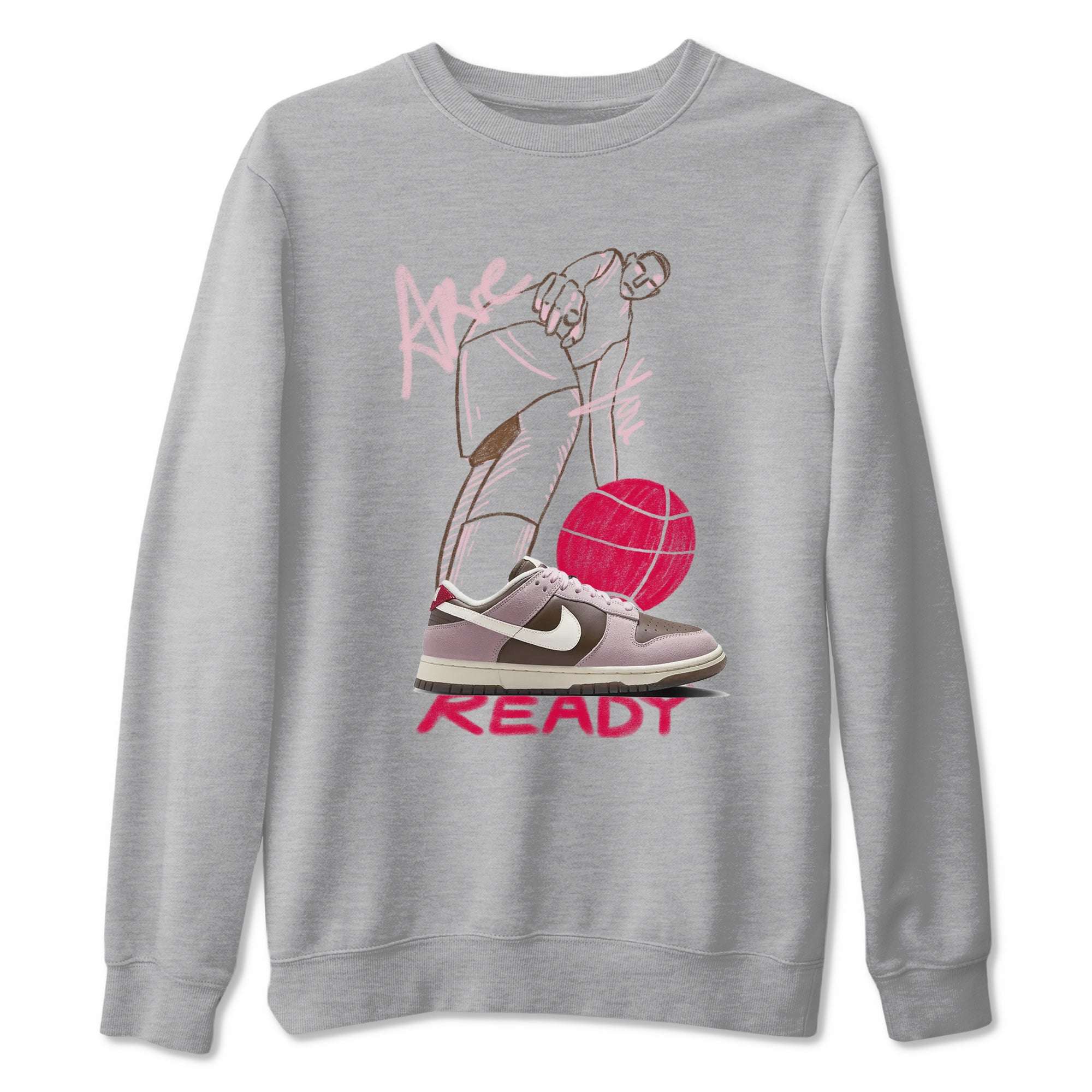 Dunk Cacao Wow And Pink Foam shirts to match jordans Are You Ready sneaker match tees Dunk Cacao Wow And Pink Foam SNRT Sneaker Tees streetwear brand Heather Grey 2 unisex cotton tee