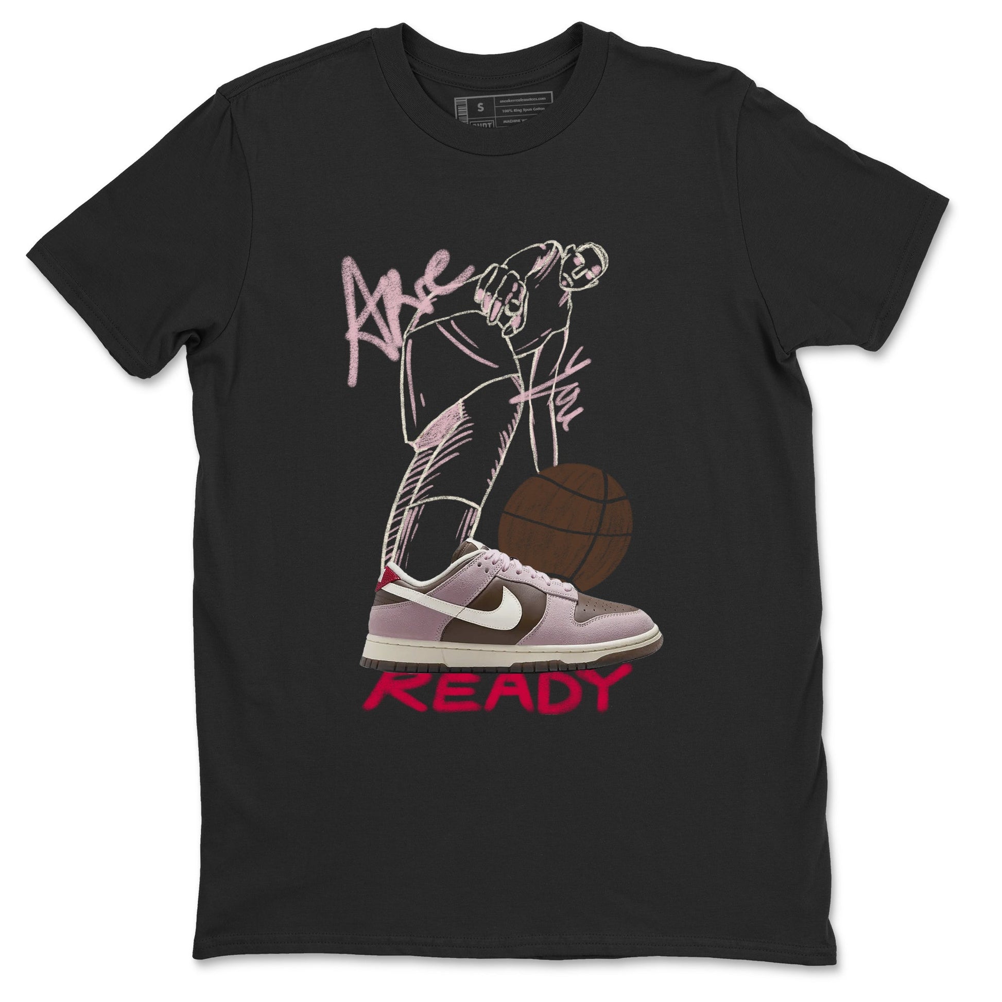 Dunk Cacao Wow And Pink Foam shirts to match jordans Are You Ready sneaker match tees Dunk Cacao Wow And Pink Foam SNRT Sneaker Tees streetwear brand Black 2 unisex cotton tee
