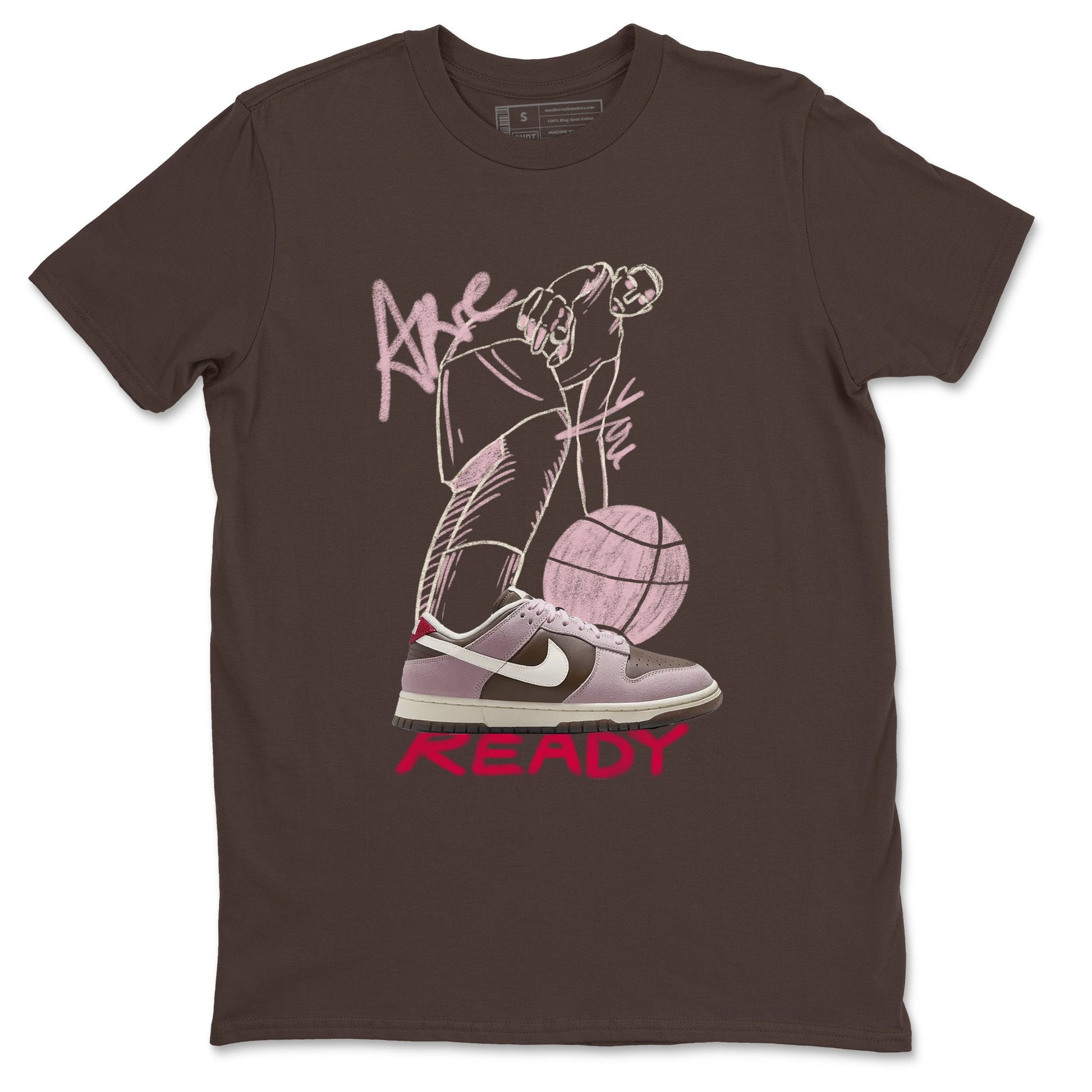 Dunk Cacao Wow And Pink Foam shirts to match jordans Are You Ready sneaker match tees Dunk Cacao Wow And Pink Foam SNRT Sneaker Tees streetwear brand Dark Chocolate 2 unisex cotton tee
