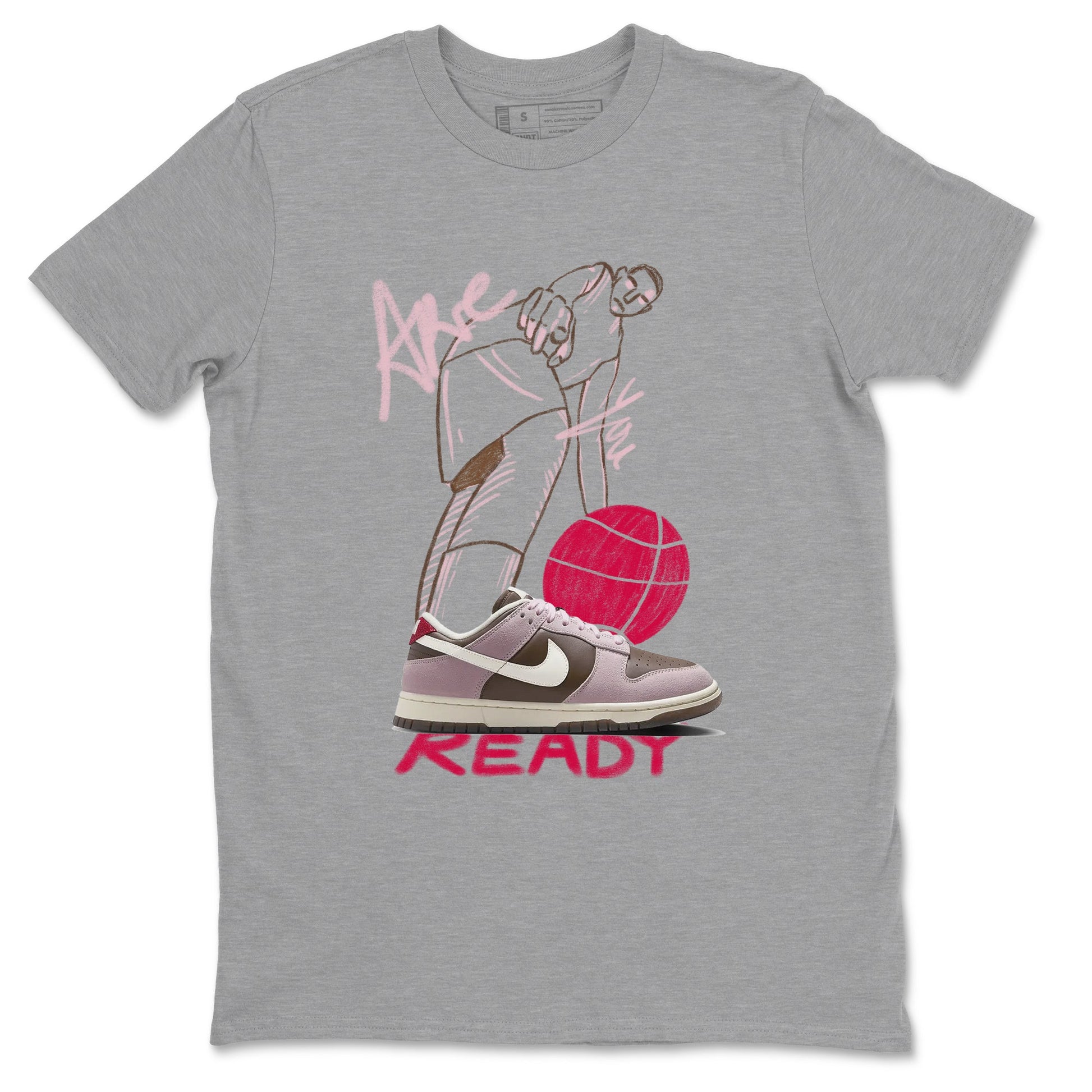 Dunk Cacao Wow And Pink Foam shirts to match jordans Are You Ready sneaker match tees Dunk Cacao Wow And Pink Foam SNRT Sneaker Tees streetwear brand Heather Grey 2 unisex cotton tee
