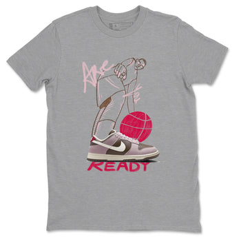 Dunk Cacao Wow And Pink Foam shirts to match jordans Are You Ready sneaker match tees Dunk Cacao Wow And Pink Foam SNRT Sneaker Tees streetwear brand Heather Grey 2 unisex cotton tee