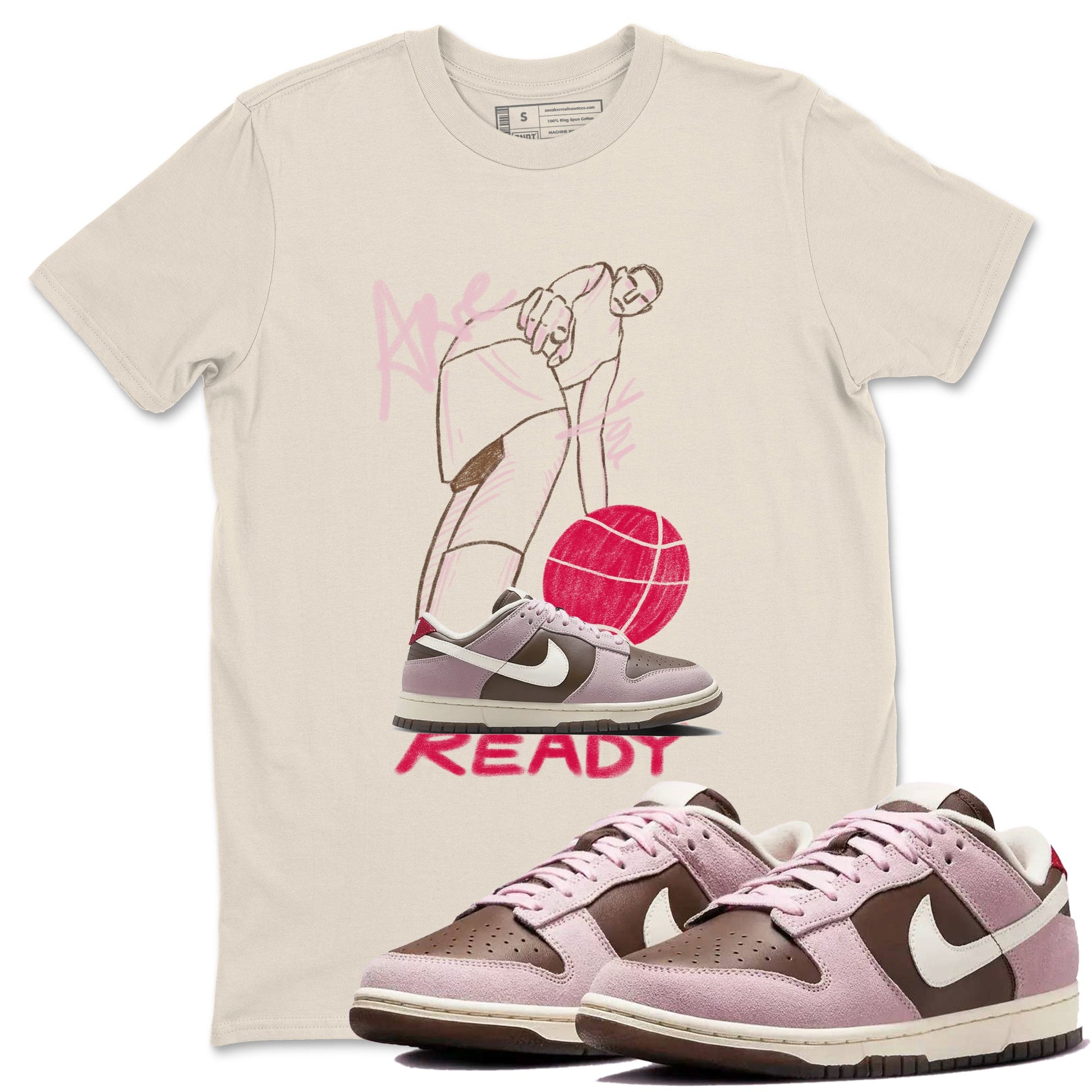 Dunk Cacao Wow And Pink Foam shirts to match jordans Are You Ready sneaker match tees Dunk Cacao Wow And Pink Foam SNRT Sneaker Tees streetwear brand Natural 1 unisex cotton tee