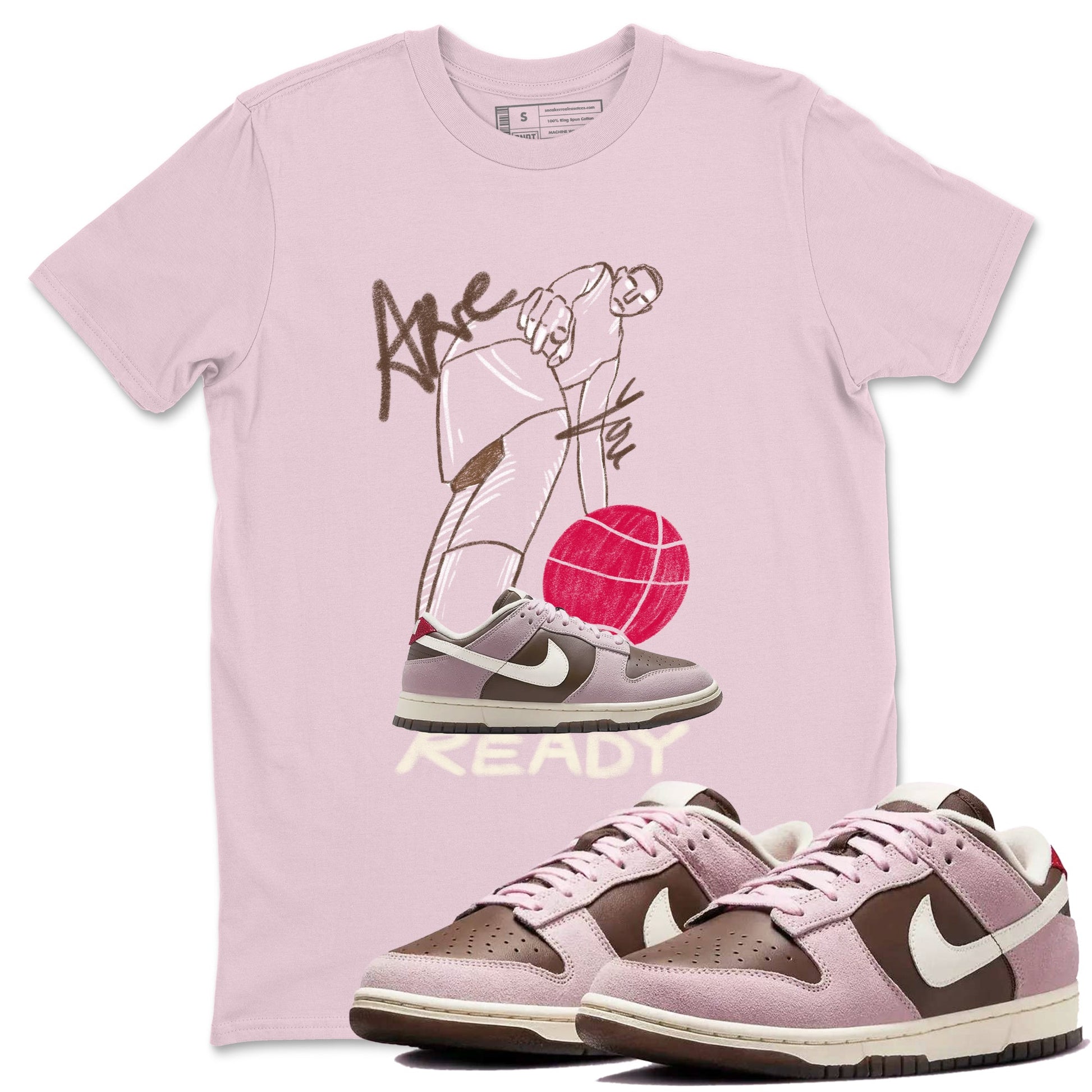 Dunk Cacao Wow And Pink Foam shirts to match jordans Are You Ready sneaker match tees Dunk Cacao Wow And Pink Foam SNRT Sneaker Tees streetwear brand Pink 1 unisex cotton tee