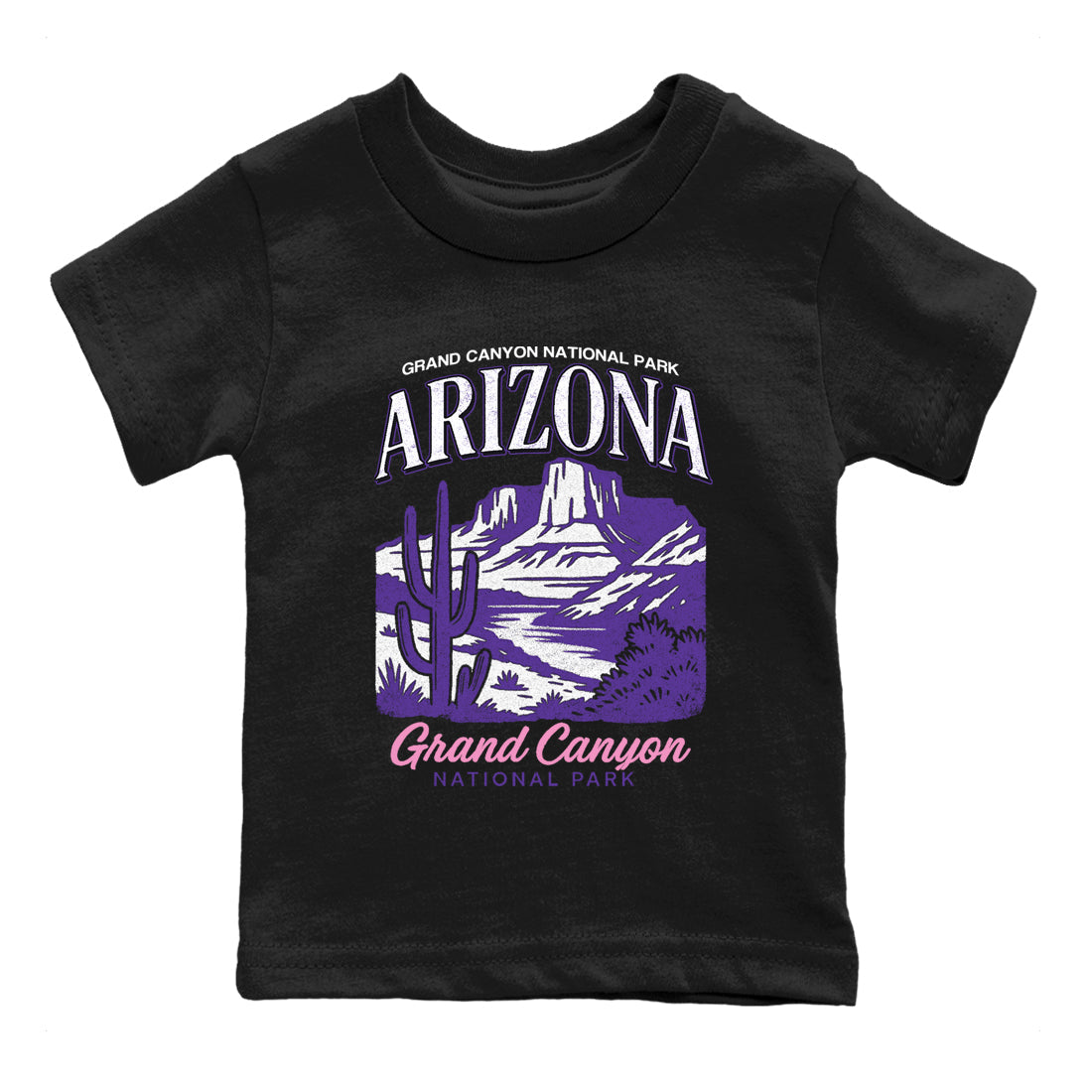 Sneaker match tees – Sneaker Tees To Match Air Jordan 11 Canyon Purple Shoes – Arizona Landscape Kids T-Shirt Black 2