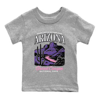 Sneaker match tees – Sneaker Tees To Match Air Jordan 11 Canyon Purple Shoes – Arizona Landscape Kids T-Shirt Heather Grey 2