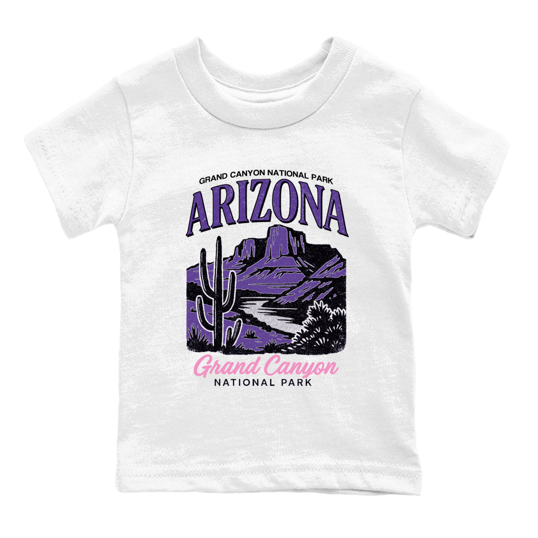 Sneaker match tees – Sneaker Tees To Match Air Jordan 11 Canyon Purple Shoes – Arizona Landscape Kids T-Shirt White 2