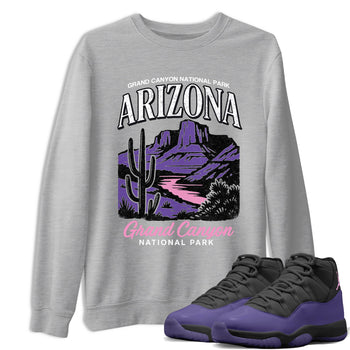 Sneaker match tees – Sneaker Tees To Match Air Jordan 11 Canyon Purple Shoes – Arizona Landscape Tee Heather Grey 1