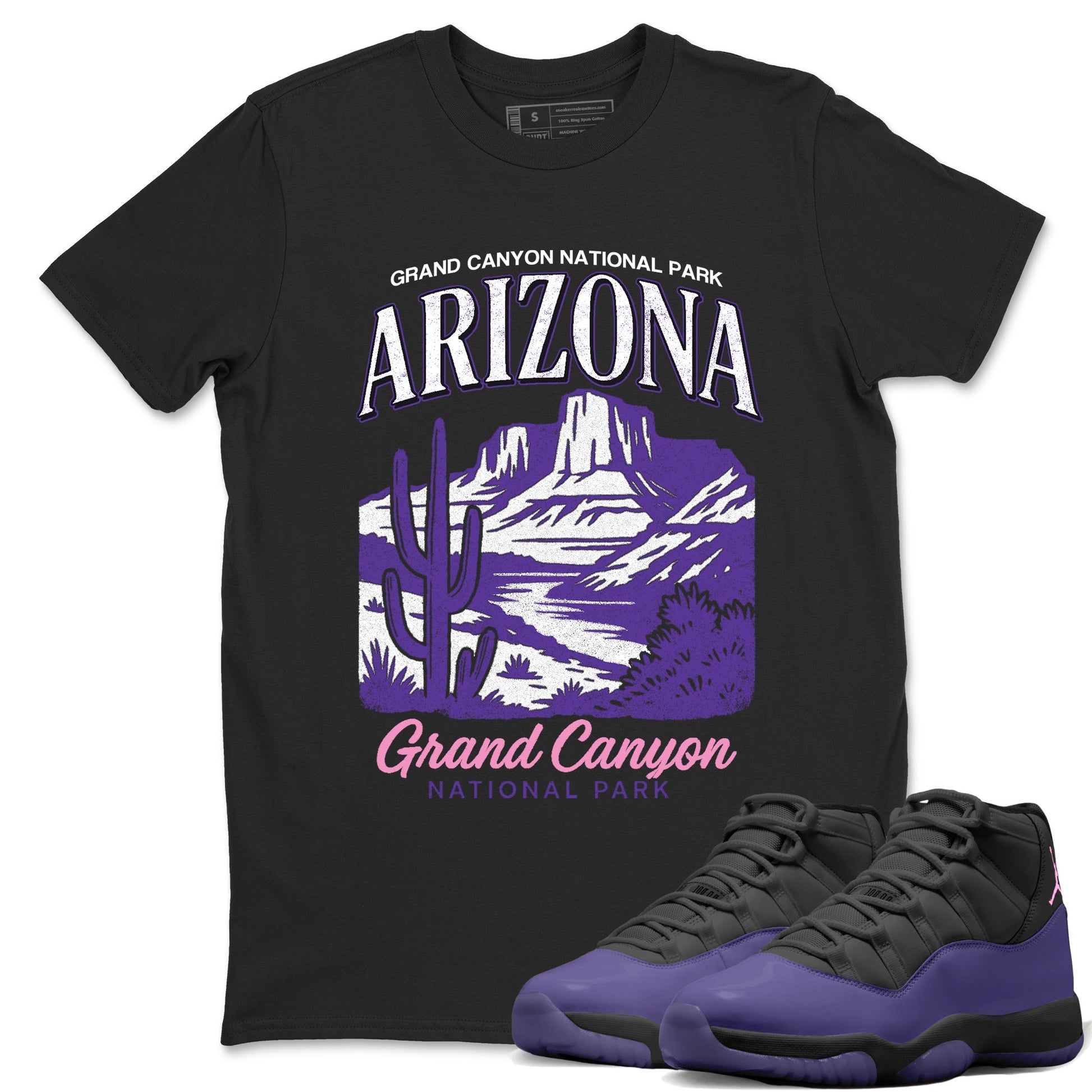 Sneaker match tees – Sneaker Tees To Match Air Jordan 11 Canyon Purple Shoes – Arizona Landscape Tee Black 1