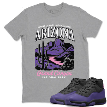 Sneaker match tees – Sneaker Tees To Match Air Jordan 11 Canyon Purple Shoes – Arizona Landscape Tee Heather Grey 1