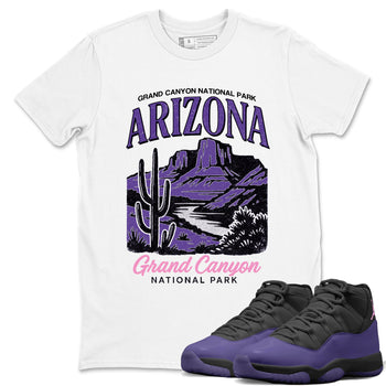 Sneaker match tees – Sneaker Tees To Match Air Jordan 11 Canyon Purple Shoes – Arizona Landscape Tee White 1