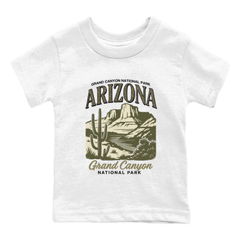 Sneaker match tees – Sneaker Tees To Match Air Jordan 3 Family Affair Shoes – Arizona Landscape Kids T-Shirt White 2