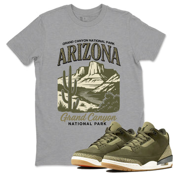 Sneaker match tees – Sneaker Tees To Match Air Jordan 3 Family Affair Shoes – Arizona Landscape Tee Heather Grey 1