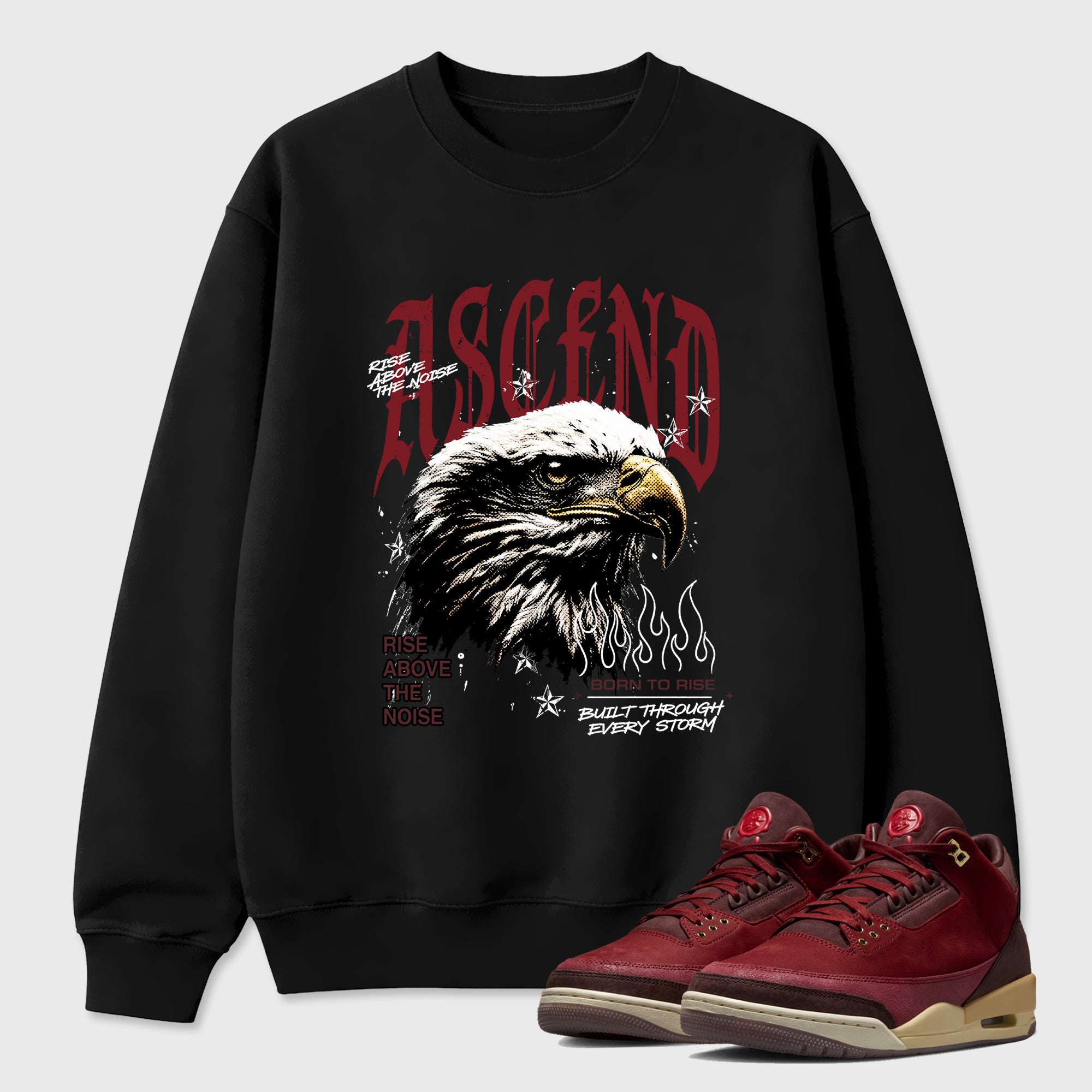 Ascend Beyond Graphic T-Shirt sneaker match tee designed for the Air Jordan 3 Bin 23, featuring coordinated color options for a perfect streetwear match. Black 1 shirt.