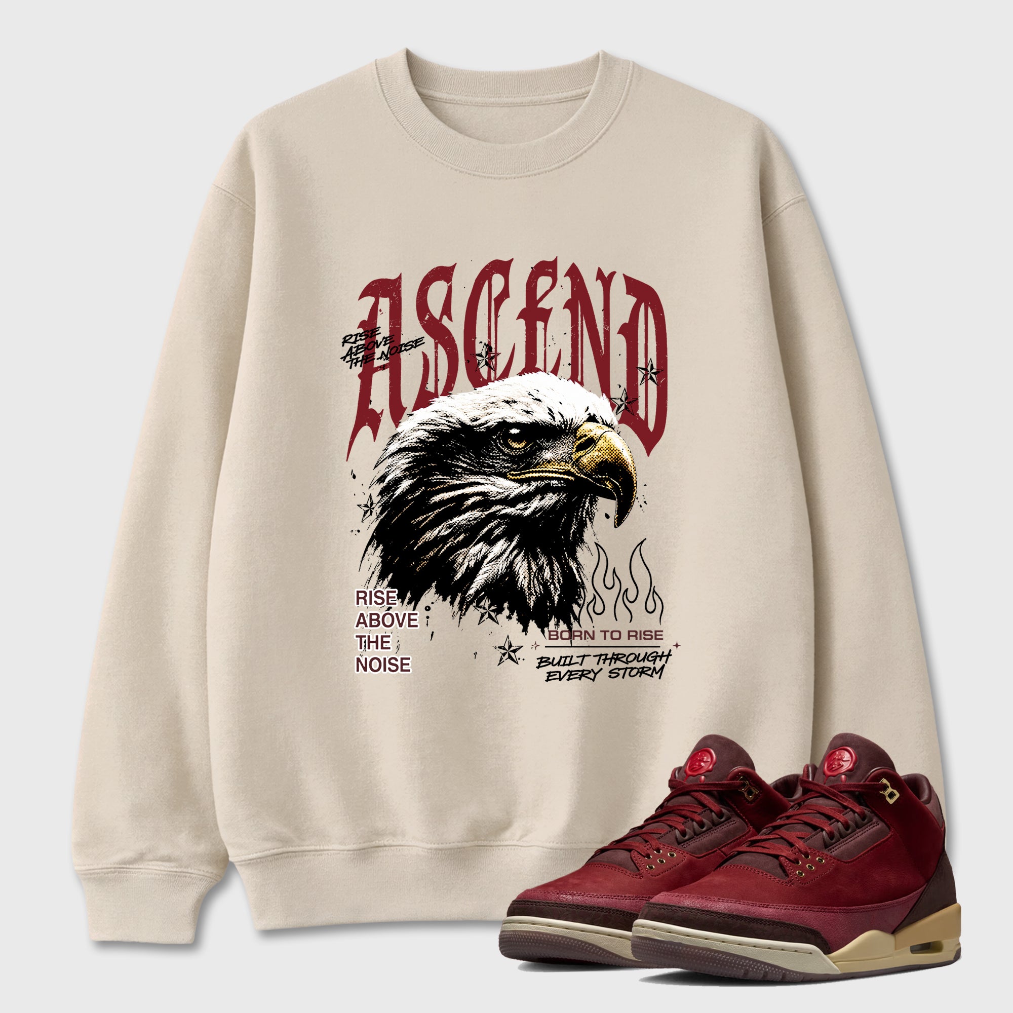 Ascend Beyond Graphic T-Shirt sneaker match tee designed for the Air Jordan 3 Bin 23, featuring coordinated color options for a perfect streetwear match. Natural 1 shirt.