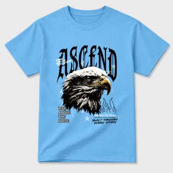 Ascend Beyond Graphic T-Shirt sneaker match tee designed for the Air Jordan 5 Black University Blue, featuring coordinated color options for a perfect streetwear match. Carolina Blue 2 shirt.