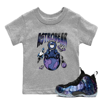 Air Foamposite One Galaxy Shirts To Match Jordans Astrobear Sneaker Shirts Air Foamposite 1 Galaxy SNRT Sneaker Release Tees Baby Youth Toddler Heather Grey 1 crew neck shirts