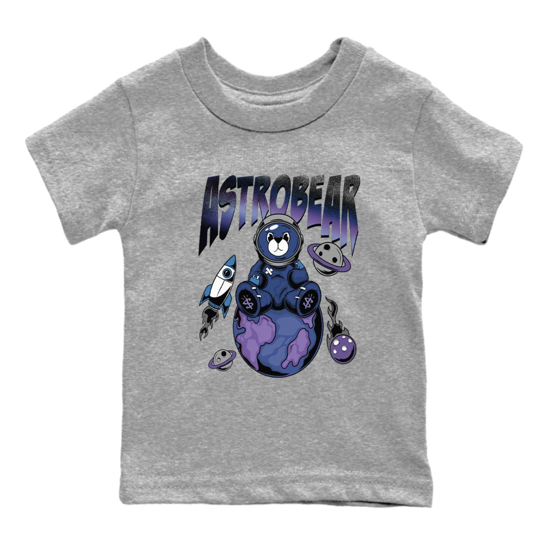 Air Foamposite One Galaxy Shirts To Match Jordans Astrobear Sneaker Shirts Air Foamposite 1 Galaxy SNRT Sneaker Release Tees Baby Youth Toddler Heather Grey 2 crew neck shirts