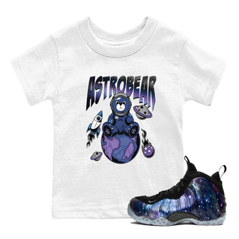 Air Foamposite One Galaxy Shirts To Match Jordans Astrobear Sneaker Shirts Air Foamposite 1 Galaxy SNRT Sneaker Release Tees Baby Youth Toddler White 1 crew neck shirts
