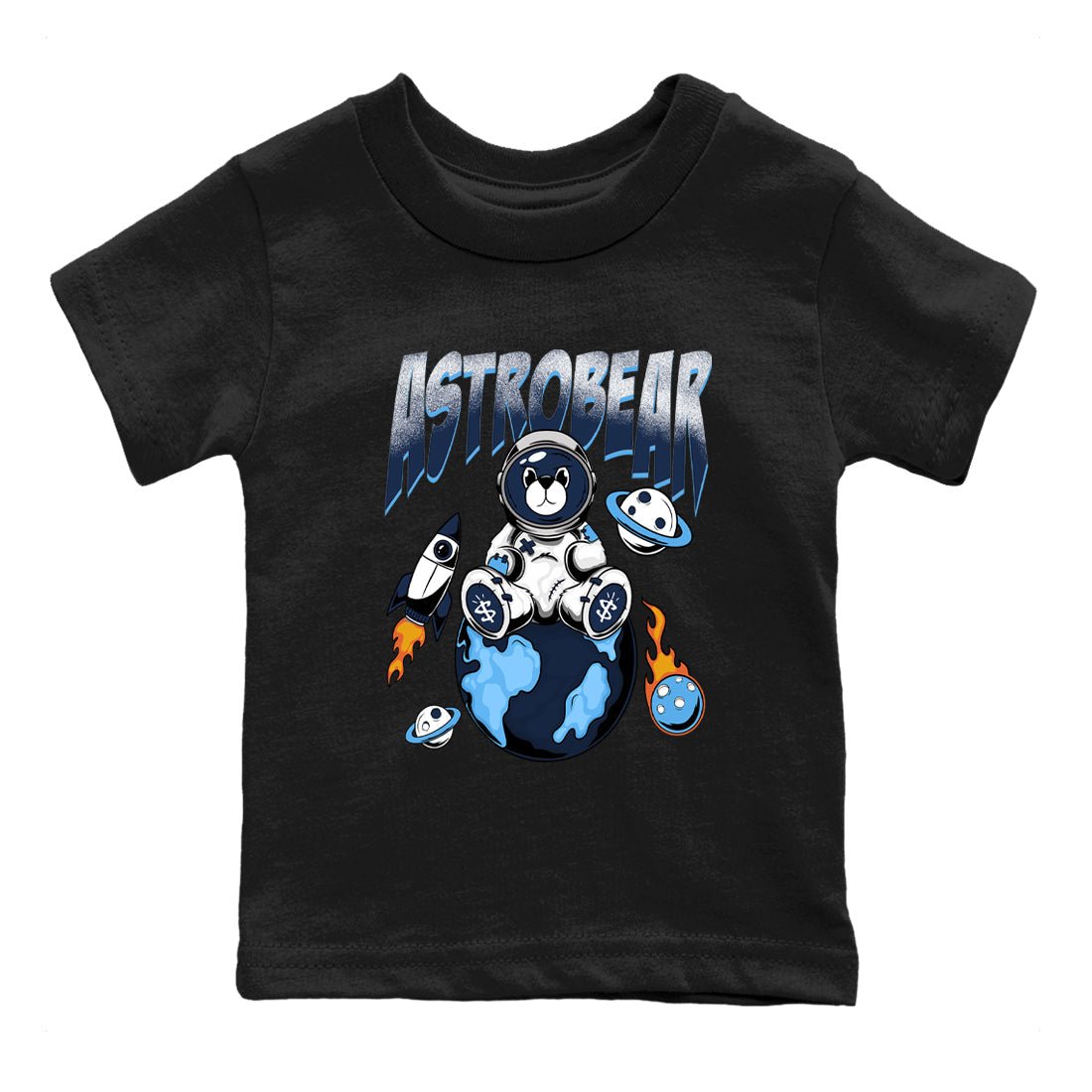 1s Obsidian shirts to match jordans Astrobear shirts to match Jordans AJ1 Retro Low OG Obsidian match shoes to clothes SNRT Sneaker Tees Youth Baby Black 2 tee