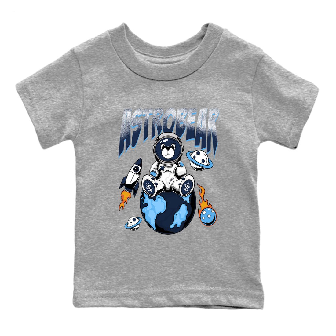 1s Obsidian shirts to match jordans Astrobear shirts to match Jordans AJ1 Retro Low OG Obsidian match shoes to clothes SNRT Sneaker Tees Youth Baby Heather Grey 2 tee
