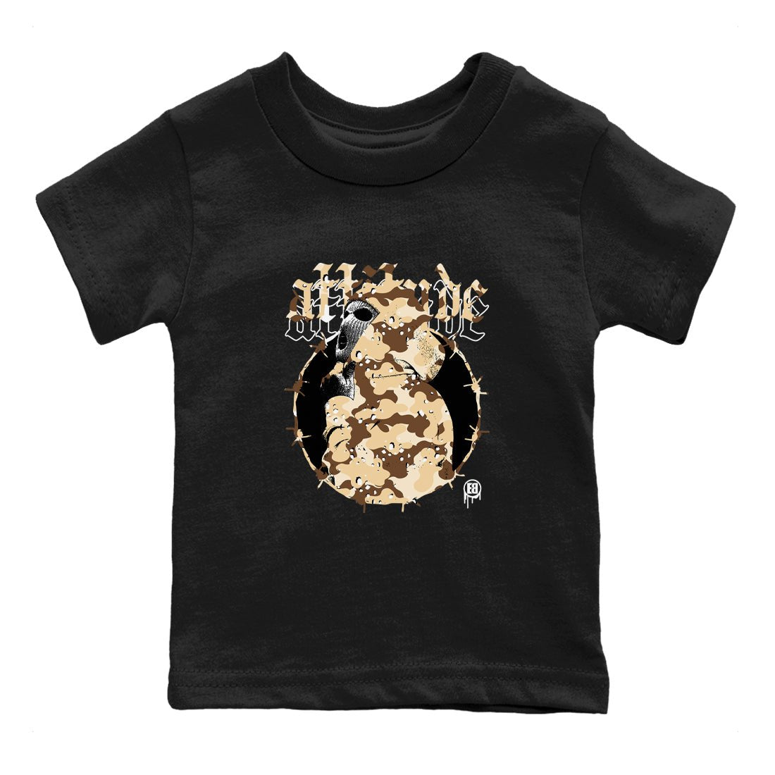 AJ3 Desert Camo shirts to match jordans Attitude sneaker match tees Air Jordan 3 Desert Camo SNRT Sneaker Tees streetwear brand Baby and Youth Black 2 cotton tee