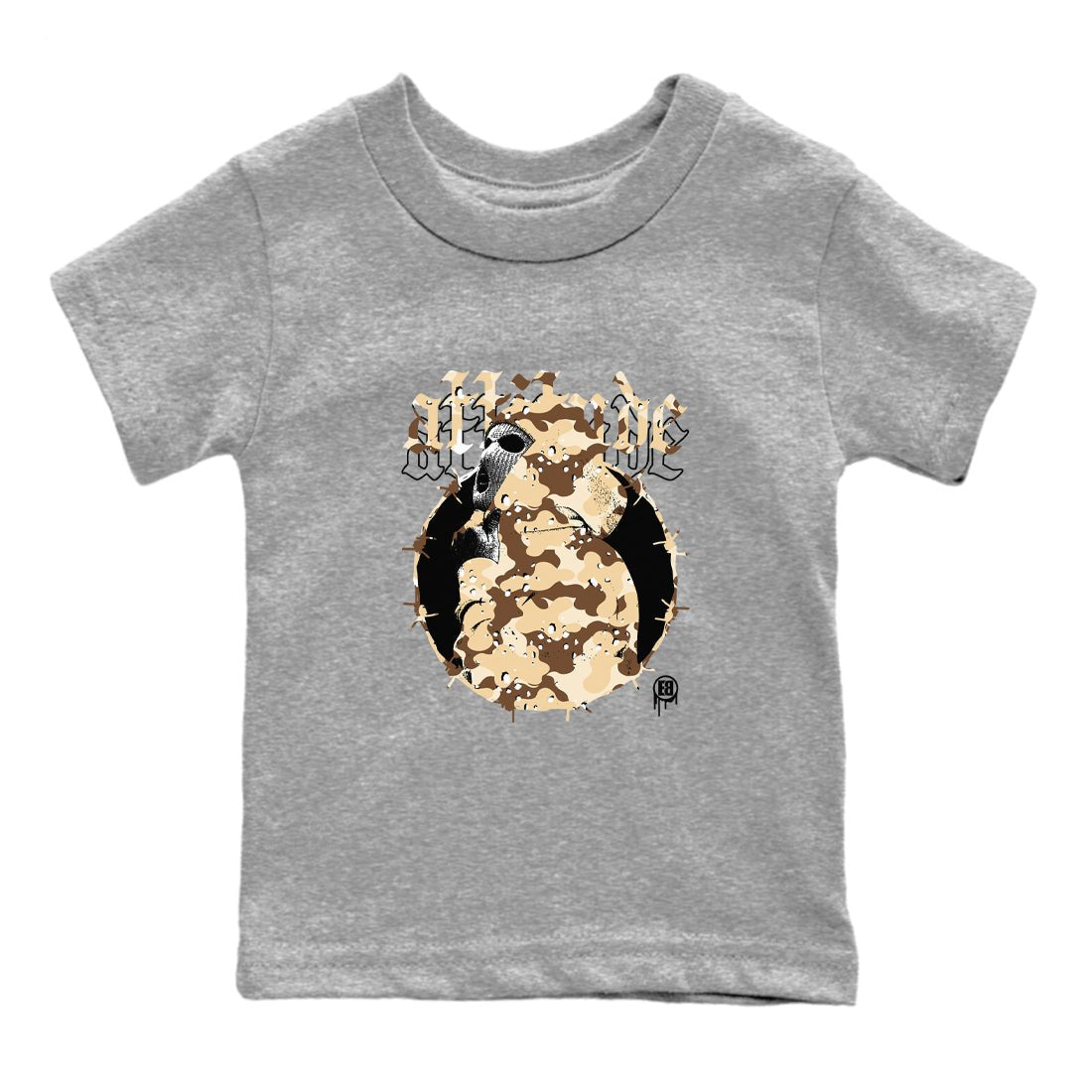 AJ3 Desert Camo shirts to match jordans Attitude sneaker match tees Air Jordan 3 Desert Camo SNRT Sneaker Tees streetwear brand Baby and Youth Heather Grey 2 cotton tee