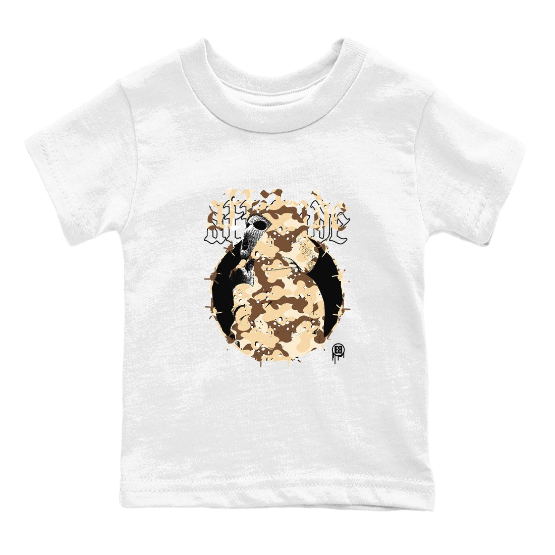 AJ3 Desert Camo shirts to match jordans Attitude sneaker match tees Air Jordan 3 Desert Camo SNRT Sneaker Tees streetwear brand Baby and Youth White 2 cotton tee