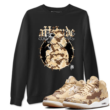 AJ3 Desert Camo shirts to match jordans Attitude sneaker match tees Air Jordan 3 Desert Camo SNRT Sneaker Tees streetwear brand Black 1 unisex cotton tee
