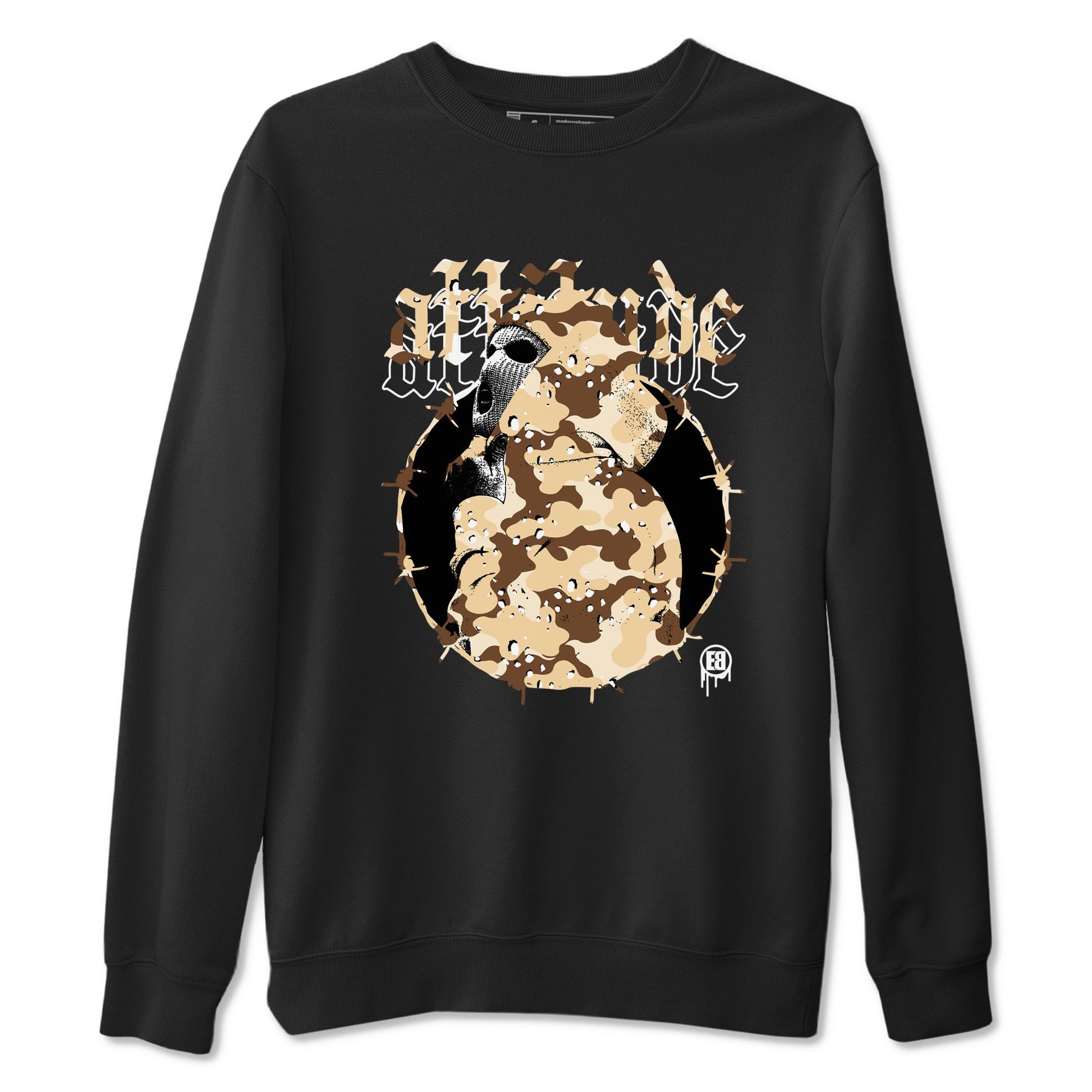 AJ3 Desert Camo shirts to match jordans Attitude sneaker match tees Air Jordan 3 Desert Camo SNRT Sneaker Tees streetwear brand Black 2 unisex cotton tee