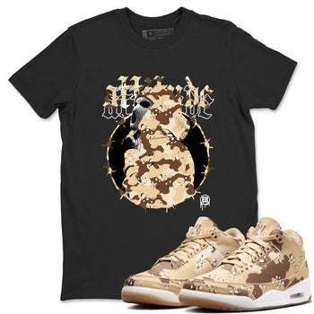 AJ3 Desert Camo shirts to match jordans Attitude sneaker match tees Air Jordan 3 Desert Camo SNRT Sneaker Tees streetwear brand Black 1 unisex cotton tee