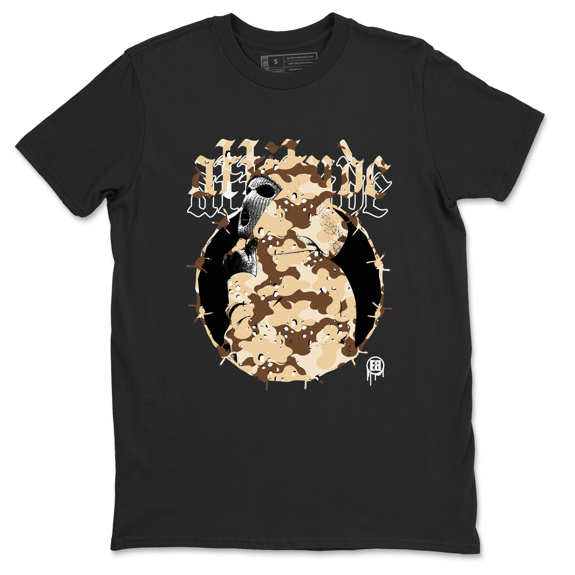 AJ3 Desert Camo shirts to match jordans Attitude sneaker match tees Air Jordan 3 Desert Camo SNRT Sneaker Tees streetwear brand Black 2 unisex cotton tee