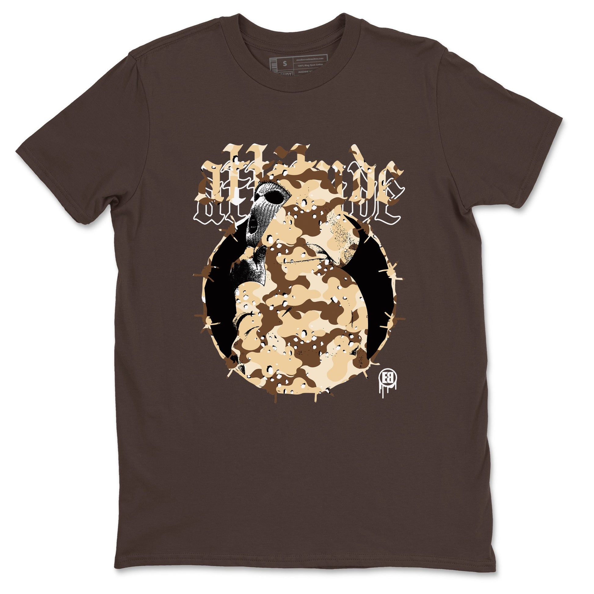 AJ3 Desert Camo shirts to match jordans Attitude sneaker match tees Air Jordan 3 Desert Camo SNRT Sneaker Tees streetwear brand Dark Chocolate 2 unisex cotton tee