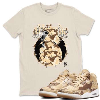 AJ3 Desert Camo shirts to match jordans Attitude sneaker match tees Air Jordan 3 Desert Camo SNRT Sneaker Tees streetwear brand Natural 1 unisex cotton tee
