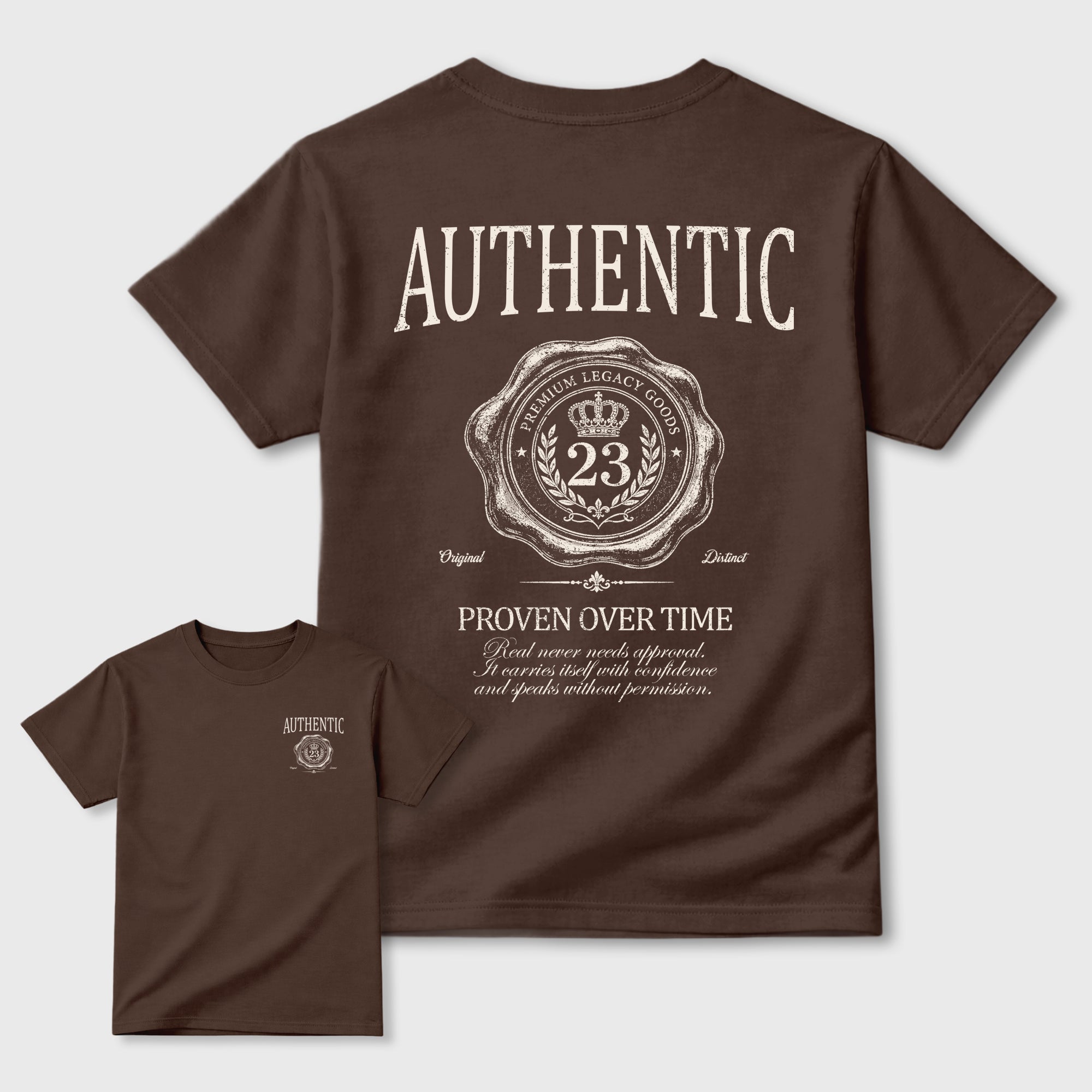 Authentic Graphic T-Shirt featuring original streetwear artwork designed to match the . Dark Chocolate Graphic T-Shirt.