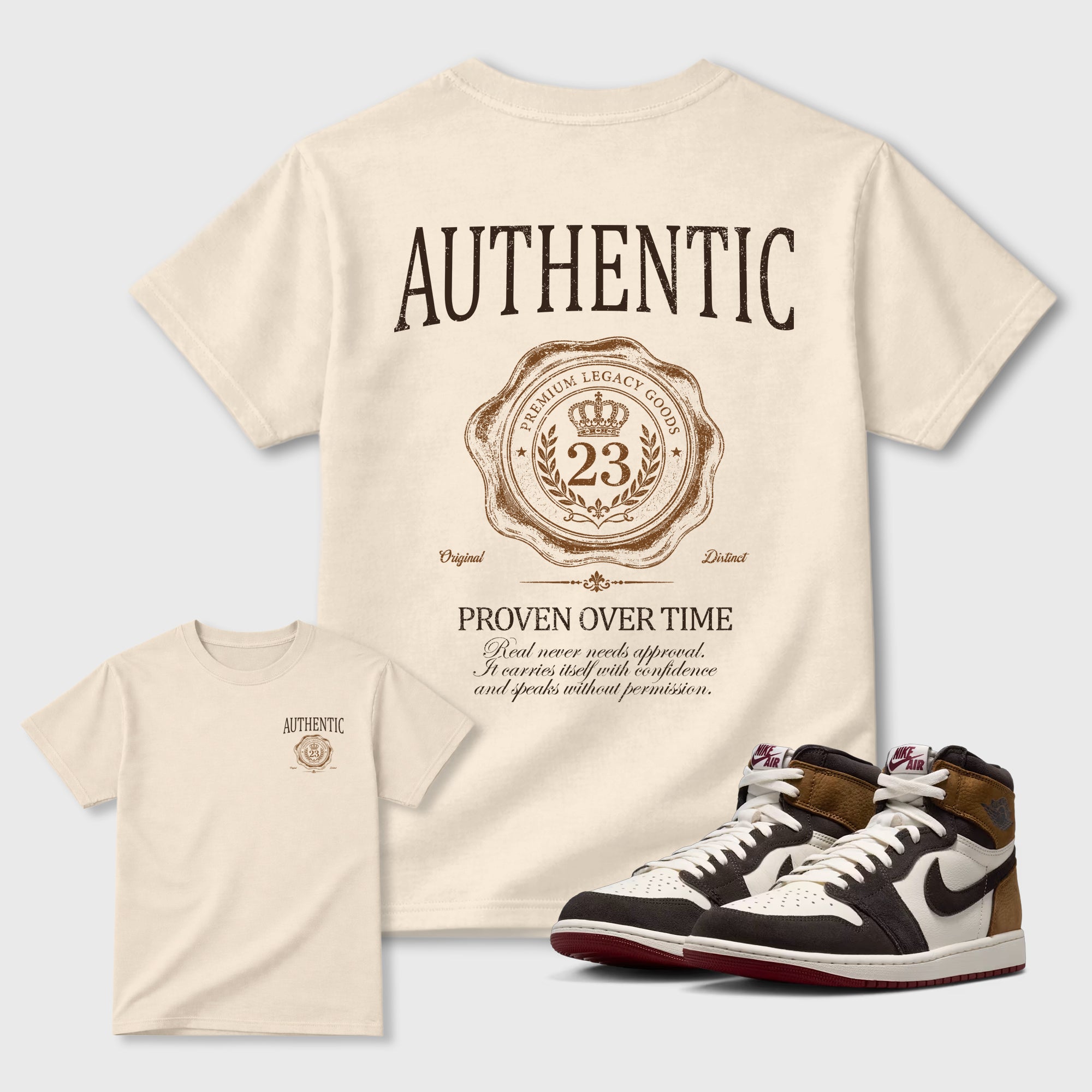 Authentic Graphic T-Shirt featuring original streetwear artwork designed to match the . Natural Graphic T-Shirt.