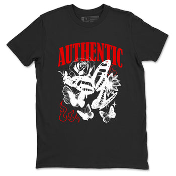 Authentic Flame sneaker match t-shirt styled to complete your fit with the Air Jordan 5 Fire Red sneakers, shown in Black 2.