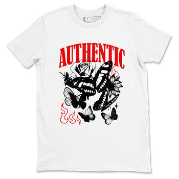 Authentic Flame sneaker match t-shirt styled to complete your fit with the Air Jordan 5 Fire Red sneakers, shown in White 2.