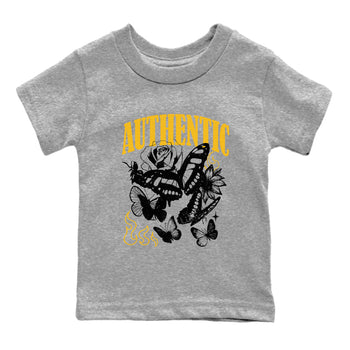 Sneaker match tees – Sneaker Tees To Match Jordan 5 Varsity Maize and Wolf Grey Shoes – Authentic Flame Kids T-Shirt Heather Grey 2