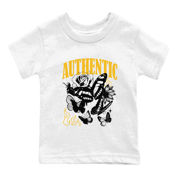 Sneaker match tees – Sneaker Tees To Match Jordan 5 Varsity Maize and Wolf Grey Shoes – Authentic Flame Kids T-Shirt White 2