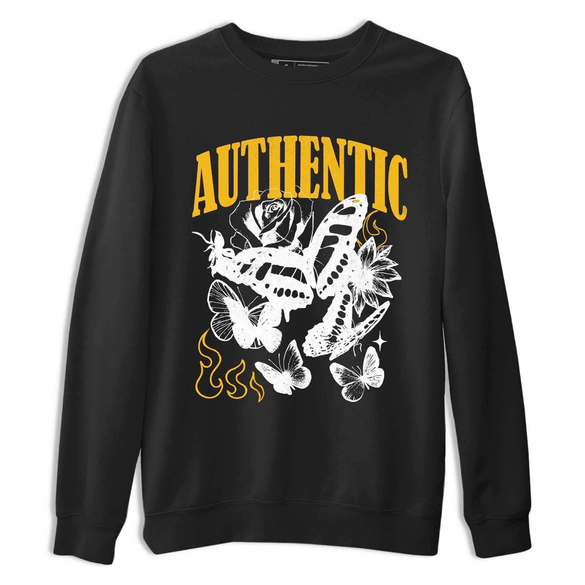 Sneaker match tees – Sneaker Tees To Match Jordan 5 Varsity Maize and Wolf Grey Shoes – Authentic Flame Tee Black 2