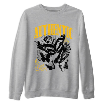 Sneaker match tees – Sneaker Tees To Match Jordan 5 Varsity Maize and Wolf Grey Shoes – Authentic Flame Tee Heather Grey 2