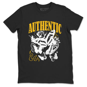 Sneaker match tees – Sneaker Tees To Match Jordan 5 Varsity Maize and Wolf Grey Shoes – Authentic Flame Tee Black 2