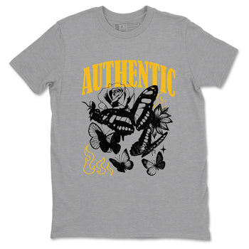 Sneaker match tees – Sneaker Tees To Match Jordan 5 Varsity Maize and Wolf Grey Shoes – Authentic Flame Tee Heather Grey 2