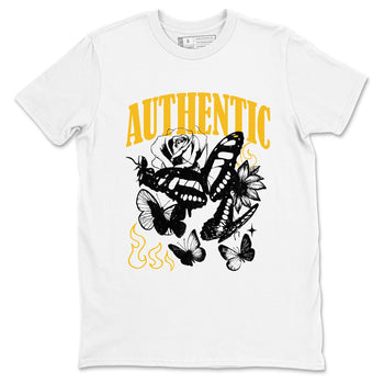 Sneaker match tees – Sneaker Tees To Match Jordan 5 Varsity Maize and Wolf Grey Shoes – Authentic Flame Tee White 2