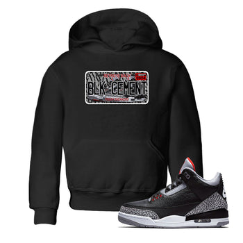 Sneaker Plate SNRT Sneaker Tees Kids - Air Jordan 3 Black Cement - SNRT Sneaker T-shirts